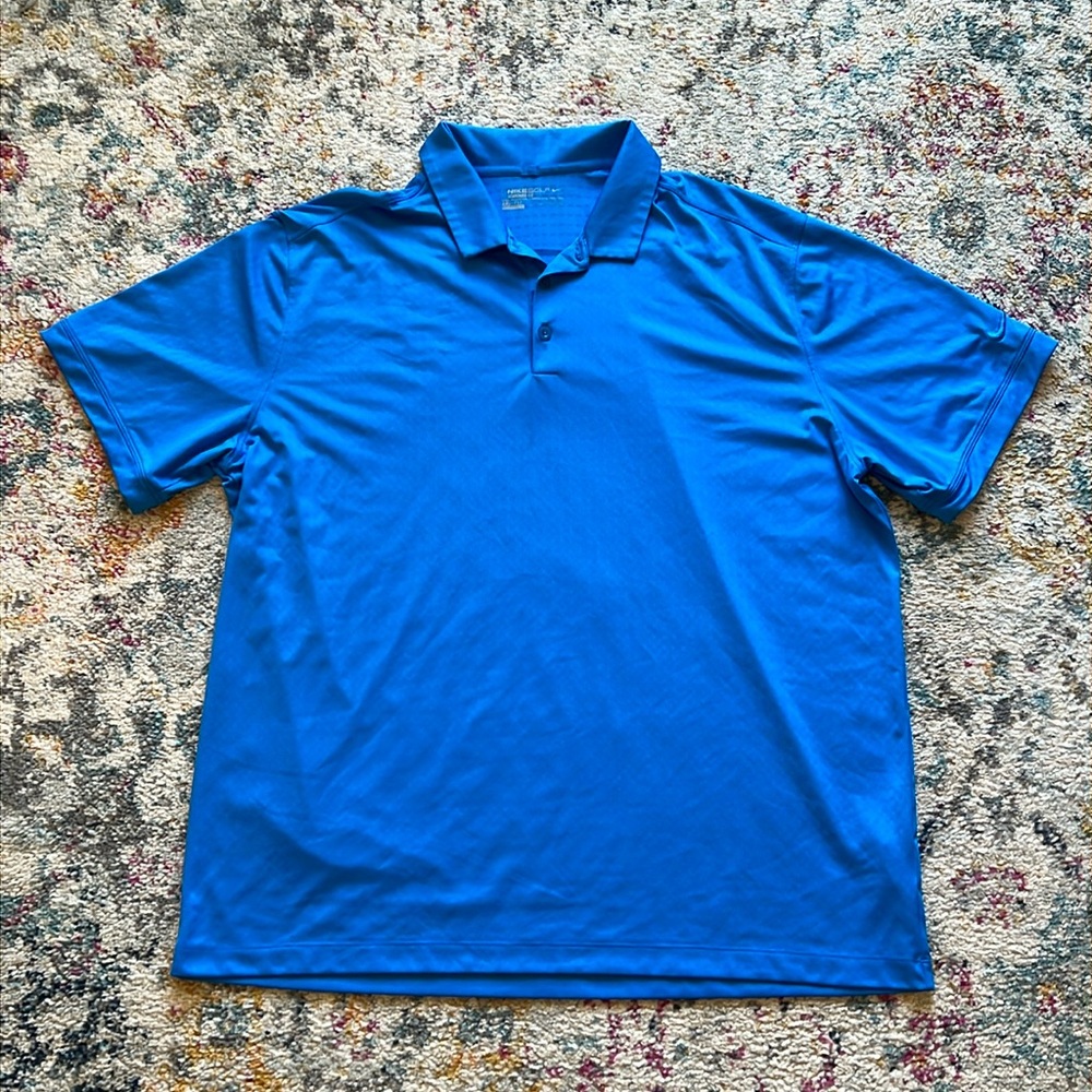 Nike Golf Standard Fit Dri Fit Blue Mens XXL Polo Shirt